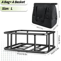 Rear Bike Basket Bicycle Cargo Rack Bag With Handle Large Capacity Fron E-Bike Basket Bike Baskets for Outdoor Travel Shopping
