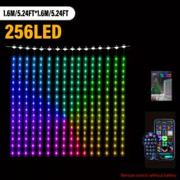 400LEDs Smart Curtain Lights Bluetooth App Control DIY LED String RGB Fairy Lights Music Change Display for Window Bedroom Decor