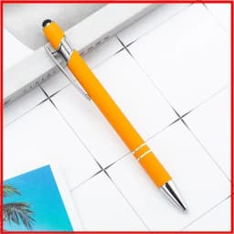 100 Pieces Free LOGO Engraving Ballpoint Pens for Touch Screens Metal Aluminum Handle Push Pen Writing School&Office Supply