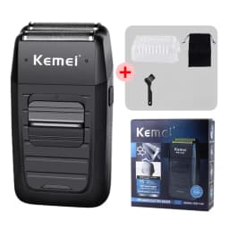 Kemei Rechargeable Cordless Shaver for Men Twin Blade Reciprocating Beard Razor Face Care Multifunction Strong Trimmer KM-1102