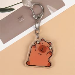Cute Capybara Keychain Cartoon Water Dolphin Key Chain Acrylic Pendant DIY Small Charm