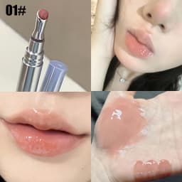 Mirror-Like Lip Gloss, Moisturizing and Volumizing Glassy Plump Lips, Non-Sticky Tinted Lip Gloss, Long-Lasting Lip Makeup, Portable Holiday Gift