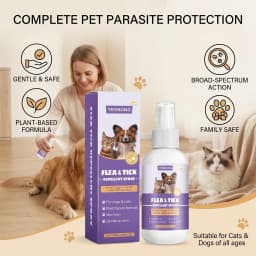 Pet Flea Spray Effectively Removing Fleas Ticks Relieve Skin Itching Natural Ingredients Non Irritating Dog & Cat Flea Repellent