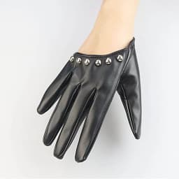 Women Sexy PU Leather Gloves Punk Dancing Half Palm Gloves Street Dance Performance Party Show Costume Fingerless Gloves Mittens