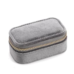 1PCS Mini Velvet Ring Box Single Layer Earrings Necklace Organizer Jewelry Storage Case Candy Color Zipper Bag Travel Portable