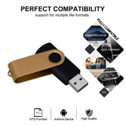 USB 32GB Flash Drive 16GB Memory Stick Metal Jump Drive Swivel Pendrive Portable 64 128 GB Cle USB 2.0 Pen Drives