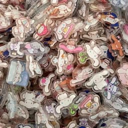 2cm cartoon anime cat and dog acrylic patch transparent handmade DIY keychain pendant PP clip accessory material wholesale
