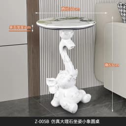 Home Decor Elephant Statue Side Tables Living Room Round Tea Table Bedroom Bedside Table Creative Animal Sculpture Coffee Tables