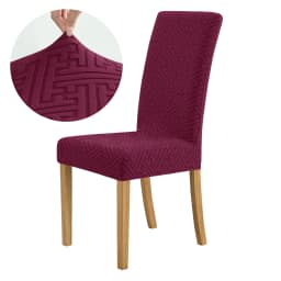 Elastic Jacquard Chair Cover For Dining Room Thick Dustproof Chair Cover Slipcover For Dining Kitchen Hotel Wedding Banquet