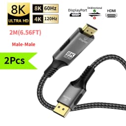 1/2Pcs 4K DisplayPort to HDMI Adapter Cable DP 2.1 4K@60Hz 2K@120Hz [DP Alt Mode] Compatible with Gaming PC to TV Monitor