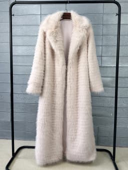 [EAM] Black Long Elegant Big Size Faux Fur Jacket New Lapel Long Sleeve Women Coat Fashion Tide Autumn Winter 2026 1DJ8886