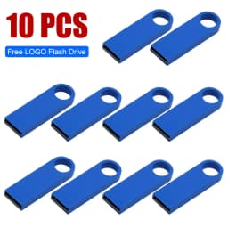 10/50/100 Pcs Free Custom Logo Metal USB Flash Drive 64GB 32GB 8GB 4GB Memory Flash USB Stick Pen Drive 128MB 512MB PenDrive 2.0