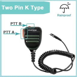 Baofeng UV-5R Microphone Shoulder Speaker 2 Pins for Walkie Quansheng uv-k5 uv-k6 UV-5R/UV-82/UV-16/TH UV8000D Two Way Radio