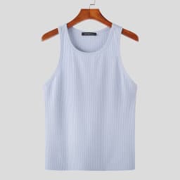 INCERUN Men Tank Tops Solid Color O-neck Sleeveless Streetwear Summer Casual Vests Skinny 2023 Fashion Leisure Men Clothing 5XL