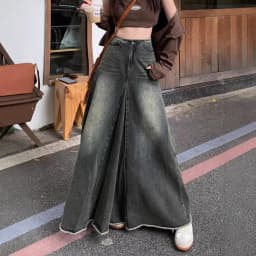 Women Denim Skirts Solid Skirt A Line Button Pocket Ankle Length Zipper Fly Empire Waist None Strech Casual Loose 2026 Autumn