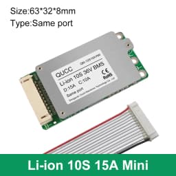 Qucc Li Ion 10S 13S 14S 15A 20A BMS 48V 36V 18650 Battery Pack Electric Toy Electric Scooter Electric Moped Power Battery BMS