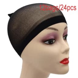 1/6/12bags Ventilated Nylon Mesh Nude Stocking Wig Cap Hairnets Stretchy Close End Super Extra Thin Skin Breathable Wig Cap