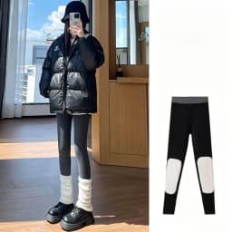 Women's Winter Fleece Lined Thermal Pants Elastic High Waist Slim Fit Thicken Legging Woman Waist Knee Protection Long Pants