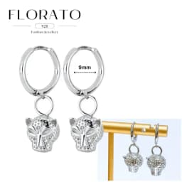 925 Sterling Silver ear needles Animal Butterfly/Elephant/Shell Pendant Hoop Earrings For Women Fashion Jewelry Accessories