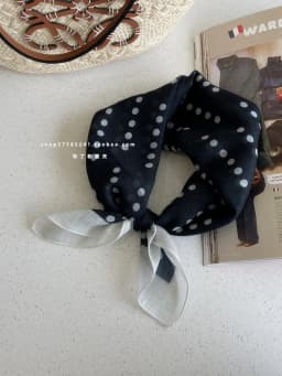 Cotton and Linen Square Towel Floral Polka Dot Scarf Literary Mori Headscarf Headband Bag Strap Female Japanese Korean Popular