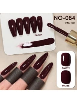 3pcs Gel Nail Polish Set - Red Shades, Glossy & Matte Finish, UV/LED Cured, Lead-Free, Alcohol-Free Gel for Salon & DIY Manicure