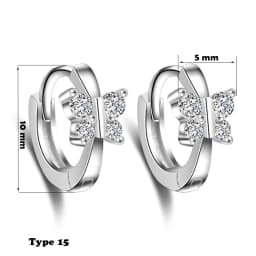 Geometric Tiny Hoop Earrings For Women Micro Crystal Zircon Star Flower Heart Huggie Small Classic Earring Piercing Jewelry Gift