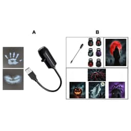 Halloween USB Projection Night Light Skull 6 Patterns Design LED Projector Lamps Wall Ceiling Decor Holiday Party Ambient Lights