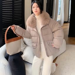Simple Faux Fur Collar Padded Parka Women Thick Warm Winter Puffer Jacket 2026 Ladies Office Wear Casual Solid Zipper Outerwear