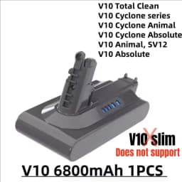 100% New Compatible with For Dyson V10 V8 V11 V15 V7 Series SV07 SV09 SV10 DC62 Vacuum Cleaner Rechargeable Battery