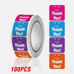 100-500Pcs Thank You Stickers 2.5cm Baking cake Packaging Envelope Sealing labels Small Business Decoration Wedding Stickers
