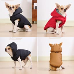 Windproof Hooded Dog Jacket Coat For Small Medium Dogs Cats Winter Warm Puppy Clothes with D-ring French Bulldog Pet Overalls