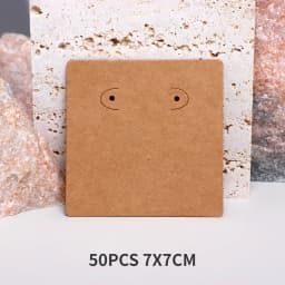 50PC 7x7cm White Brown Black Display Cards Stand For Stud Hoop Earrings Holder Jewelry Cardboard Small Business Packaging Supply