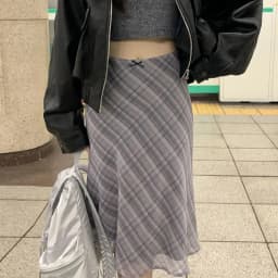 New Chic Plaid High Waist Knee-Length Fish Tail Skirt Color Block Vintage Style Commute Design Half Body Skirts for Women
