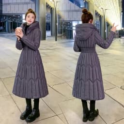 Long Down Cotton Coats Womens Black Parkas 2025 New Winter Warm Jacket Female Hooded Cotton-padded Coat Thicken Warm Puffer Coat
