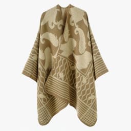 Women Geometric Jacquard Poncho Shawl Oversize Vintage Open Front Faux Cashmere Cape Autumn Winter Casual Travel Warm Wrap
