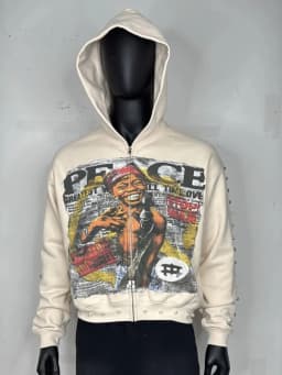 Y2k Aesthetic Pattern Print Sweatshirt Vintage Punk Gothic Couple Sweatshirt Emo Graffiti Print Pearl Design Hoodie 2000s