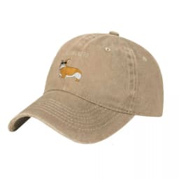 Incorgnito Corgi Dog Pun Washed Denim Baseball Cap Adjustable Unisex Casual Outdoor Hat