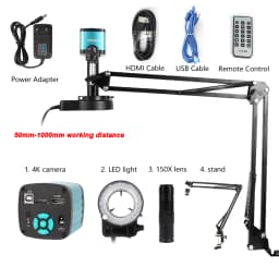 Yizhan 2K/4K HD Digital Microscope For Soldering HDMI USB VGA Camera 215X 180X 150X 130X Zoom Lens IMX415 IMX327 IMX678 Sensor