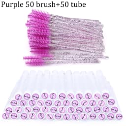 100pcs Diamond Eyebrow Brush Tube Empty Reusable Lash Mascara Wand Case Replaceable Crystal Eyelash Brush Dust-proof Makeup Tool