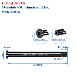 Thru Axle Skewers For MTB Road Bike Frame Fork High Strength M12/M15 Shaft Skewers For 100/110/142/148 Frame Fork Thru Axle Hub