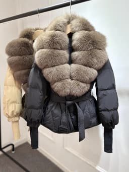 Janveny Large Real Natural Fox Fur Collar 90% White Duck Down Jacket Women 2026 Winter Puffer Coat Female Parkas Waterproof
