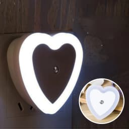 Night Light Plug In 220V Dusk Sensor Heart Shape for Stairs, Bedrooms, Kitchens, Freestanding Wall Mount Light Sensor Control