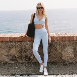 Women 2 Piece Second-Skin Gym Set: No-Bounce Sports Bra & Tummy-Control Leggings for All-Day Training Quick Dry Yoga Activewear