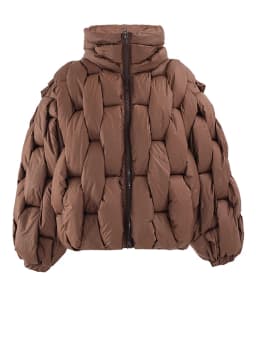 [EAM] Brown Thick Big Size Keep Warm Cotton-padded Coat Long Sleeve Women Parkas Fashion Tide New Autumn Winter 2026 CP3464