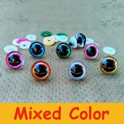 20pcs Blue Brown 3D Glitter Safety Eyes For Crochet Toys Amigurumi Mixed Sizes Color Toy Doll Marking 10/12/14/16/18/20/22/24mm