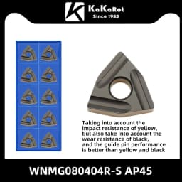 Kakarot Carbide Insert WNMG080404-CQ AP45 WNMG 080408-TM Turning Tools Rough machining CNC Lathe Cutter 10pcs Blade Plate
