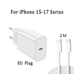 PD 40W For Apple Fast Charger For iPhone 17 Air 16 15 14 13 12 11 Pro Max Type C Quick Charging Data Cable UK EU Plug Adapter