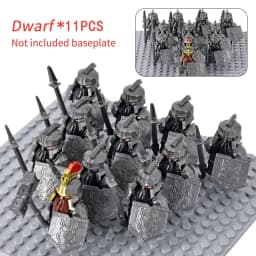 MOC Medieval Dwarf Warrior Elves Knights LOTR Figures Building Blocks Accessories Armor Shield LOTR DIY Toys for Children Gift