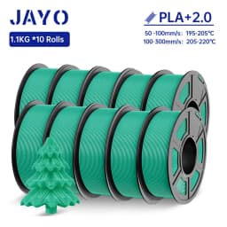 JAYO 3D Filament PLA + 2.0 10 Rolls Upgrade PLA plus 3D Printer Filament Neatly 3D Printing Material For FDM Multicolor