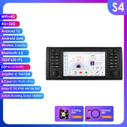 HiZPO 7inch Android13 Android Car Radio for BMW 5 Series E39 1996 M5 2000 X5 E53 Multimedia GPS Navi RDS DSP BT 4G CarPlay SWC